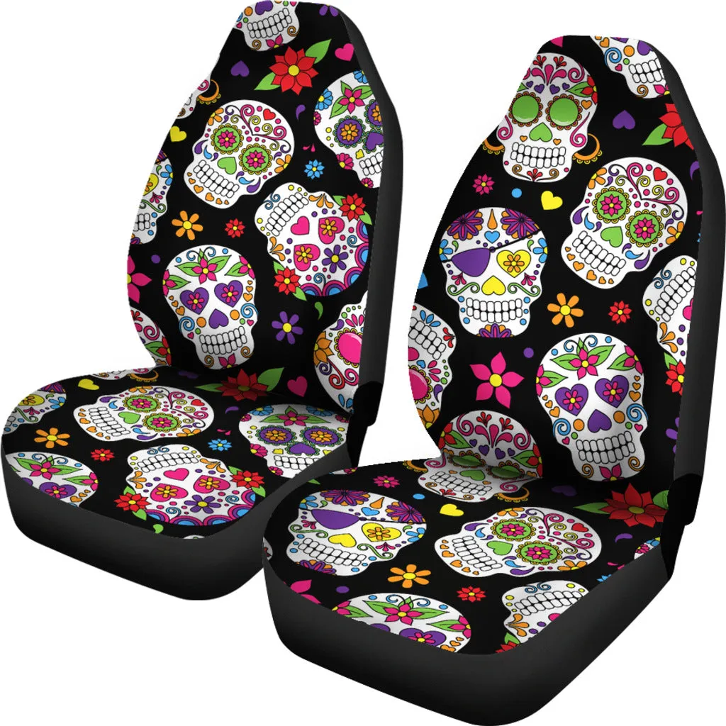 Sugar Skull Car Seat Covers (1 Pair)