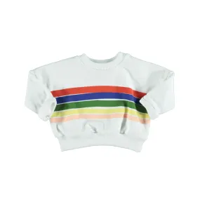 Sweatshirt - White with Rainbow print