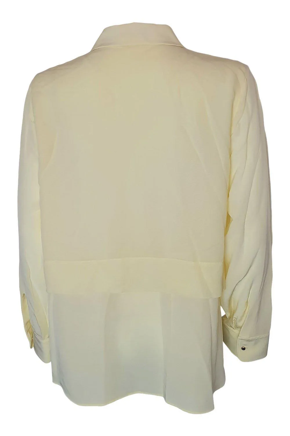 T By ALEXANDER WANG Yellow 100% Silk Bib Front Shirt (L)