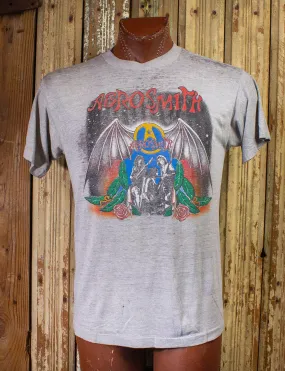 Vintage Aerosmith Back In The Saddle Tour Concert T Shirt 1984-85 Gray Large