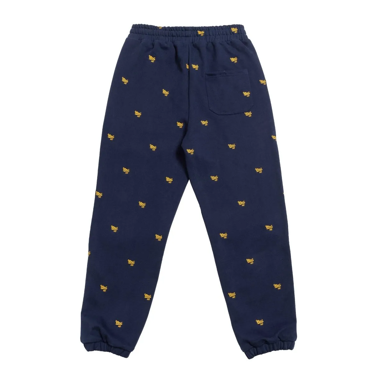 West NYC All Over Embroidery Pant Navy/Gold