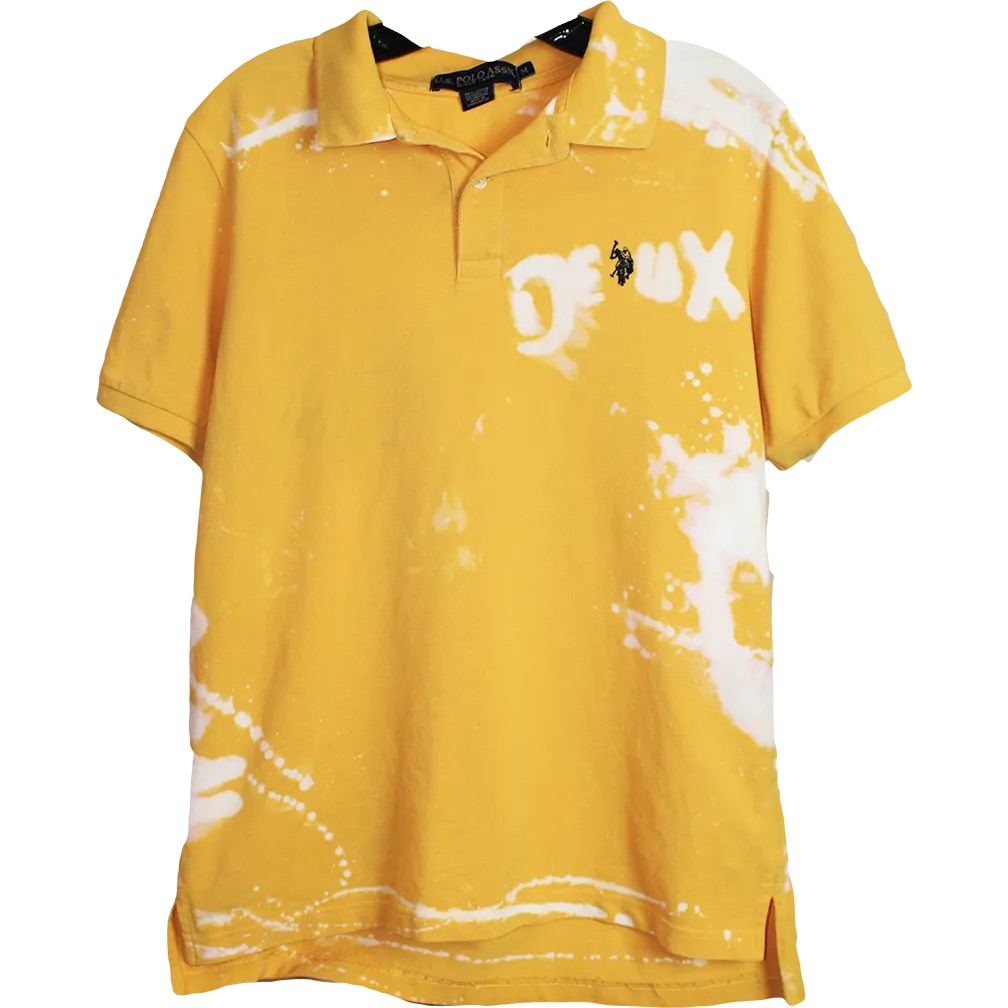 Wolfdelux Yellow Polo Golf T-Shirt, Men's Medium