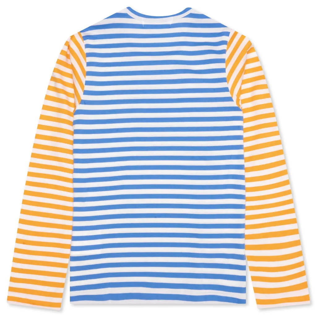 Women's Bi-Color Stripe T-Shirt - Blue/Yellow