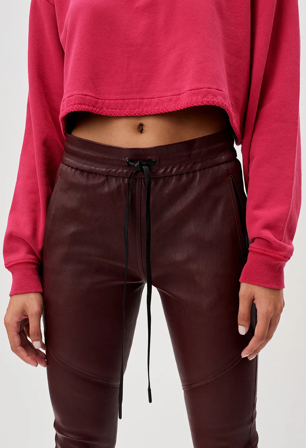 Women's Leather Escobar Pants / Bordeaux