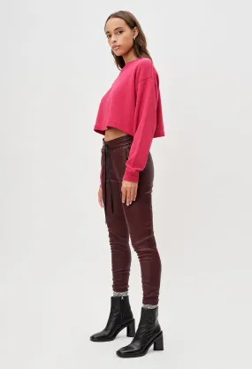 Women's Leather Escobar Pants / Bordeaux