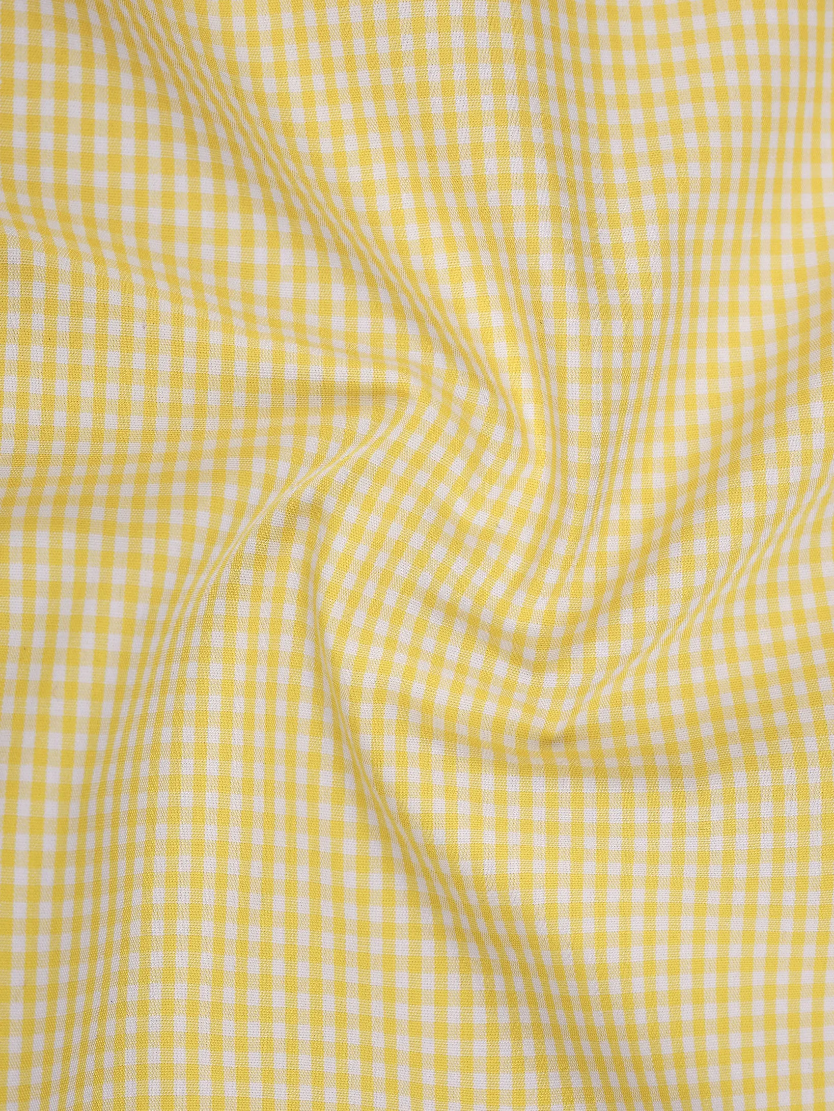 Yellow Premium Quality Gingham Checkered  Shirt