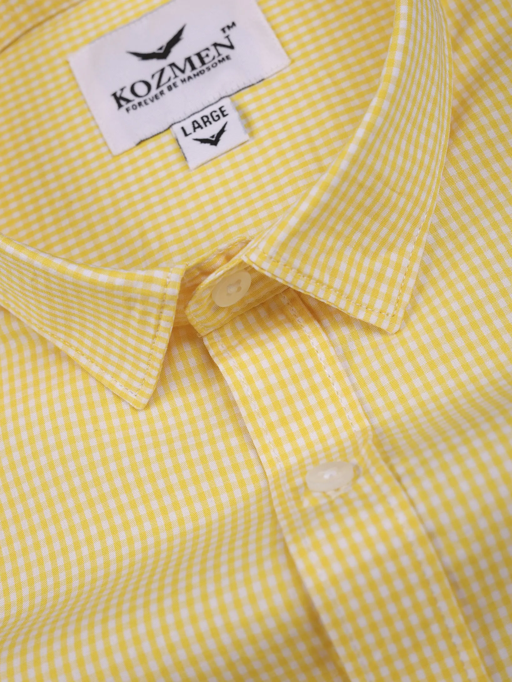 Yellow Premium Quality Gingham Checkered  Shirt